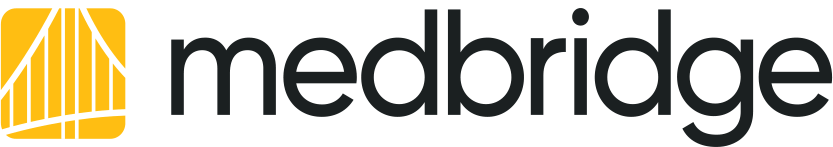 MedBridge logo with a yellow and white abstract design and "medbridge" in black lowercase letters.